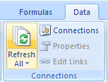 To refresh the query data, click the Refresh All button arrow, and then click Refresh.