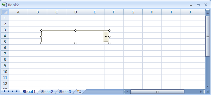 Drag to draw the ActiveX control.