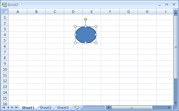 Drag the pointer on the worksheet until the drawing object has the right shape and size.