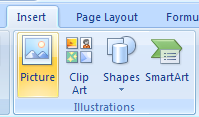 Click the Insert tab. Click the Picture button.