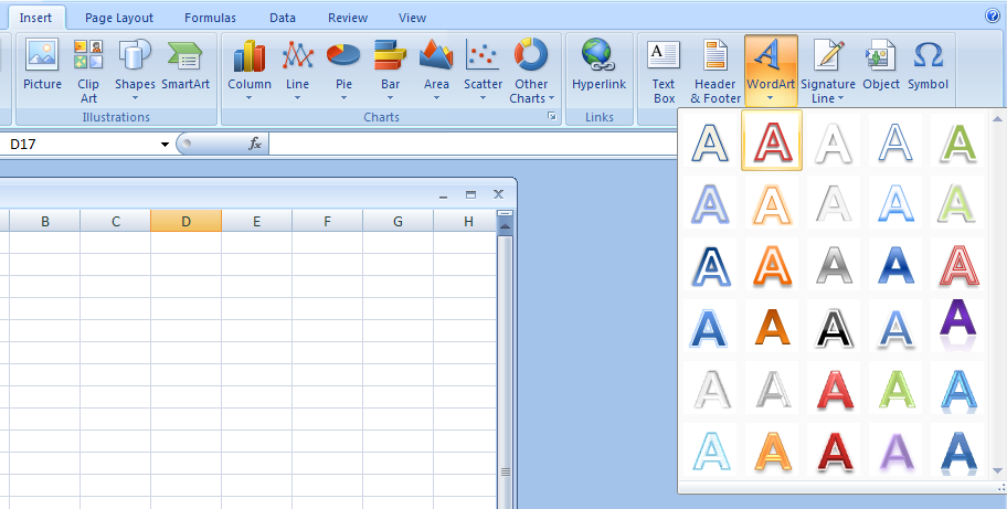 clipart in excel 2007 - photo #9