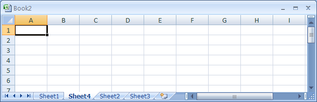 A new worksheet is inserted to the left of the selected worksheet.
