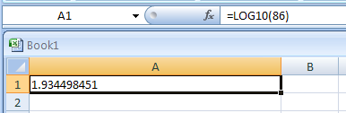 LOG10(number) returns the base-10 logarithm