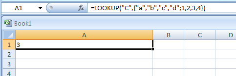 LOOKUP(lookup_value,array)