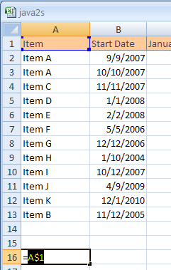 A$1 is absolute for row 1 and relative for column A.