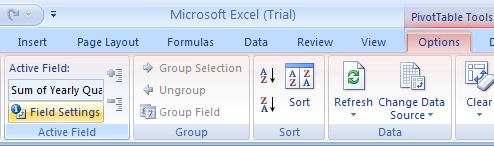 To change field settings, select the field, click the Field Settings button