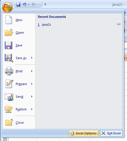 Open an add-in dialog box from Excel Options