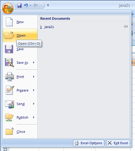 Microsoft Excel 2007 Template