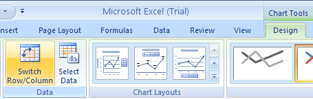 Plot data series from rows or columns