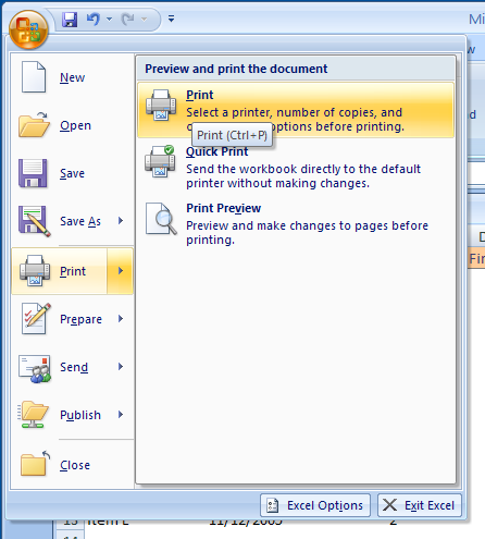Preview the worksheet from the Print dialog box