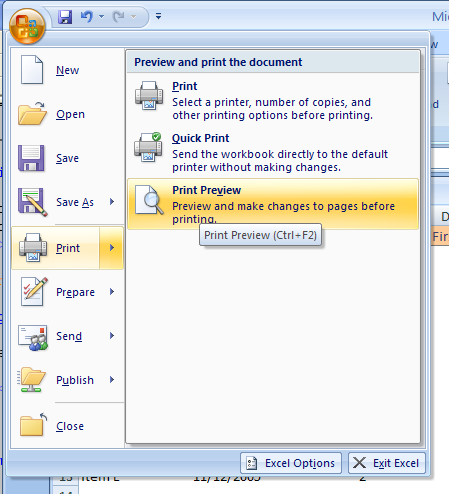 Preview a Worksheet : Print « Workbook Worksheet « Microsoft Office Excel  2007 Tutorial
