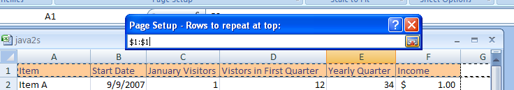 Or click the Collapse Dialog button. Select the row or column with the mouse. Then click the Expand Dialog button to restore the dialog box.