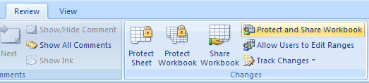 Protect a shared workbook