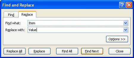 Click Find Next to locate the next instance of the cell content without replacing.