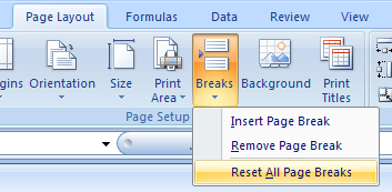 Reset Page Breaks Back To The Default Page Break Format Style
