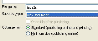 Click the Standard or Minimize size option to specify how to optimize the file.