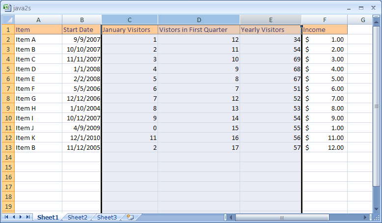 To select multiple adjacent rows or columns, drag in the row or column headings.