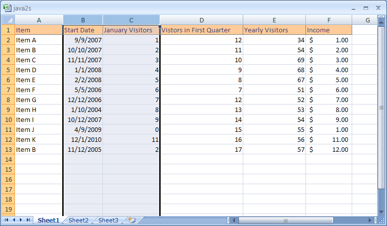 Select the range in one sheet.