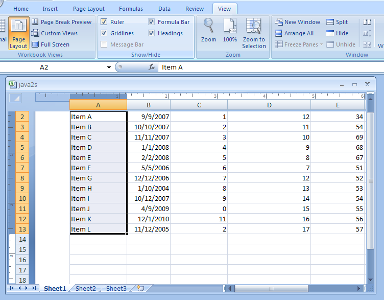 Select or clear Ruler in Page Layout view to show or hide the horizontal and vertical rulers.