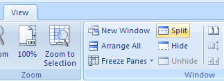 Split a Worksheet into Panes