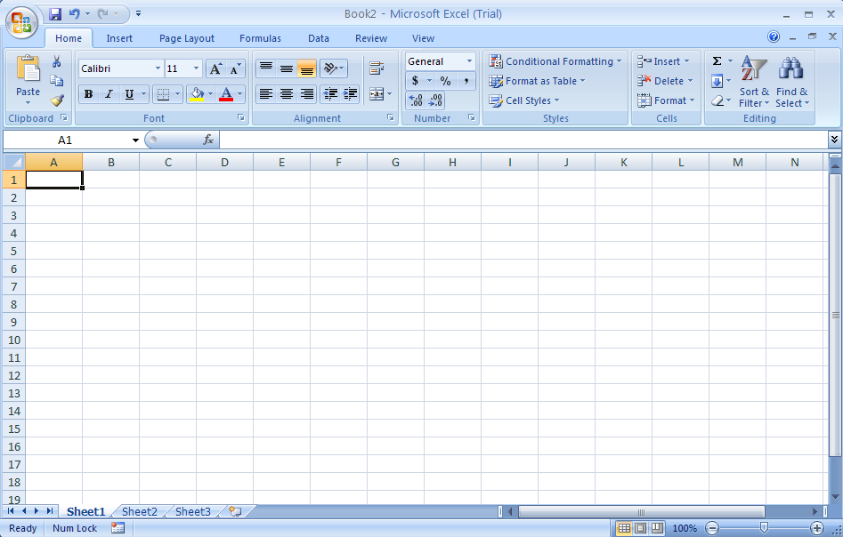 A new blank workbook appears in the Excel window.