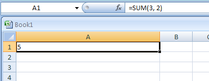 SUM(number1,number2, ...) adds its arguments