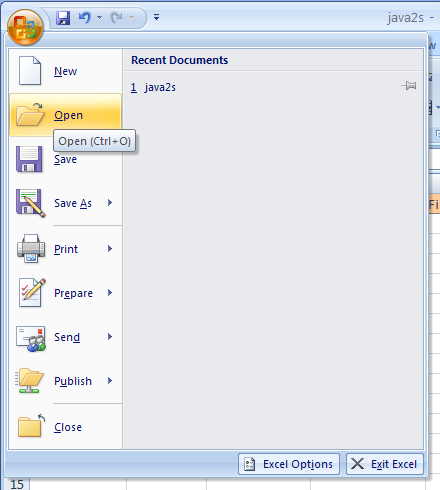 The Excel commands are organized in groups on the Ribbon, Office menu , Quick Access Toolbar, and Mini-Toolbar
