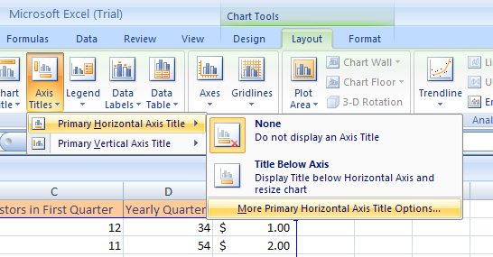 To Select Custom Chart Axis Titles Options Chart Title Chart