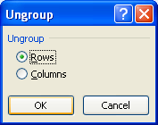 Click the Rows or Columns option, and then click OK.