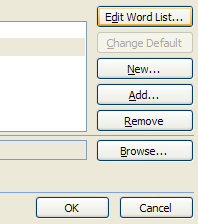 Click Edit Word List to add, delete, or edit words.