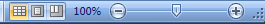 The Status bar also displays some Excel controls, such as view shortcut buttons, zoom slider, and Fit To Window button.