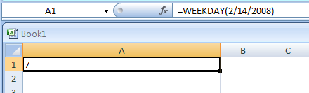 WEEKDAY(serial_number,return_type) converts a serial number to a day of the week