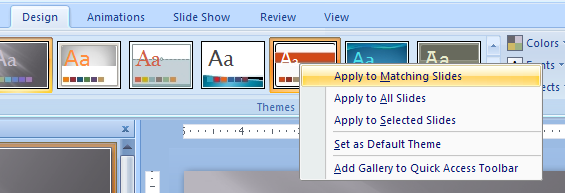 Right-click the theme from the gallery, and then click the option.