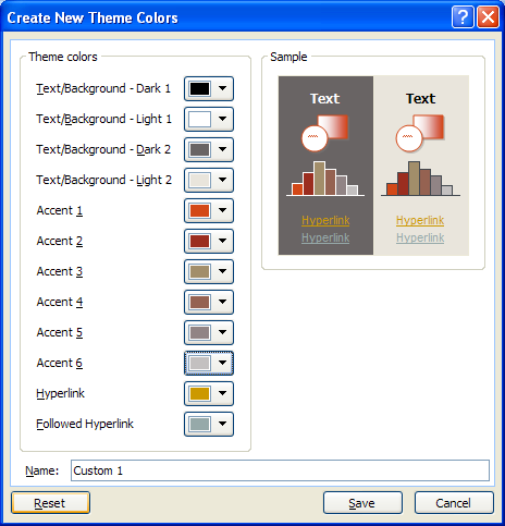 Change a Color in a Standard Color Theme : Theme Color « Editing Format