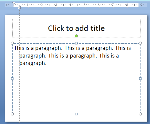 To change the indent for the rest of the paragraph, drag the left indent marker.