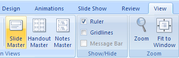Click the View tab, and then click the Slide Master button.