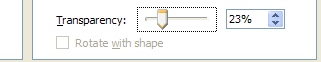 Drag the Transparency slider to specify a percentage.