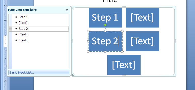 Or click a shape, and then type text directly into the shape.