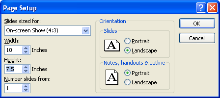 Enter a specific width in inches. Enter a specific height in inches. Click OK.