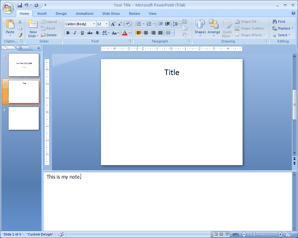 Enter Notes in Notes Page View Notes « Slides « Microsoft Office