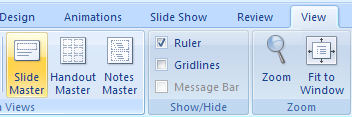 Click the View tab, and then click the Slide Master button.