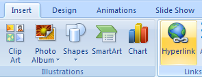 Insert a Hyperlink Within a Presentation