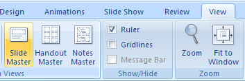Click the View tab, and then click the Slide Master button.
