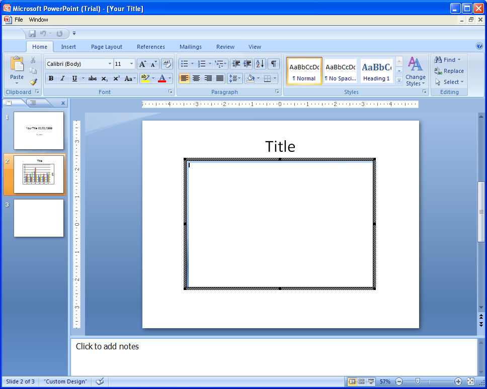 A Microsoft Word document opens in the PowerPoint slide.