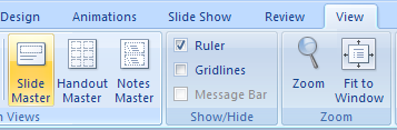 Click the View tab, and then click the Slide Master button.