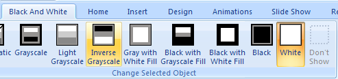 On the Black and White or Grayscale tab, click the button with the specific color method.
