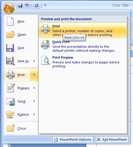 how to create handouts in powerpoint 2007