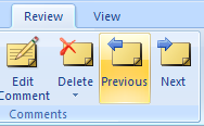 Click the Previous or Next button to read another comment.