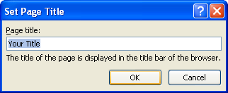 Type the new title in the Set Page Title box, and then click OK.