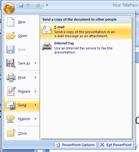 Send a Presentation for Review Using E-Mail